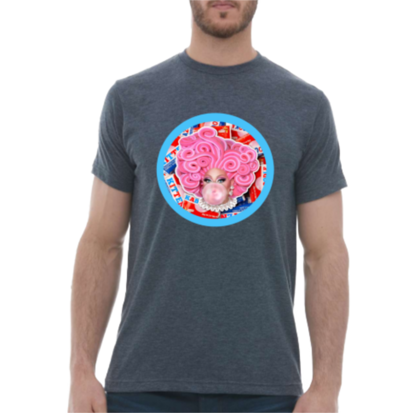 Bubblegum Kitten T Shirt Unisex - Grey Blue