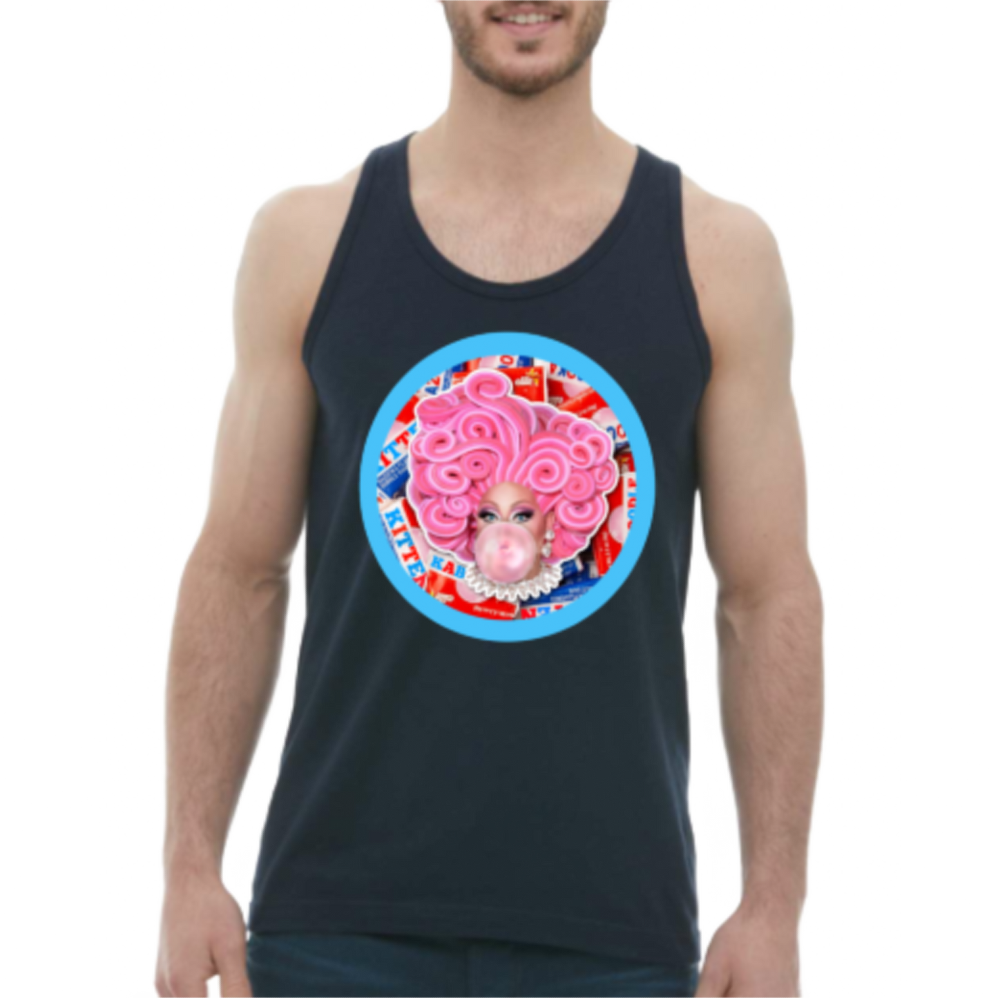 Bubblegum Kitten Tank Unisex - Navy