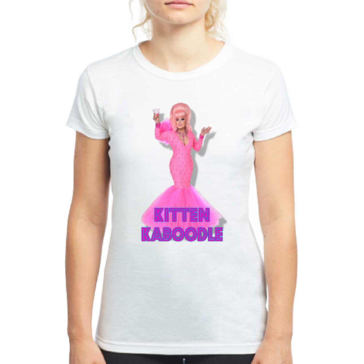 Cheers Kitten T Shirt Ladies - White
