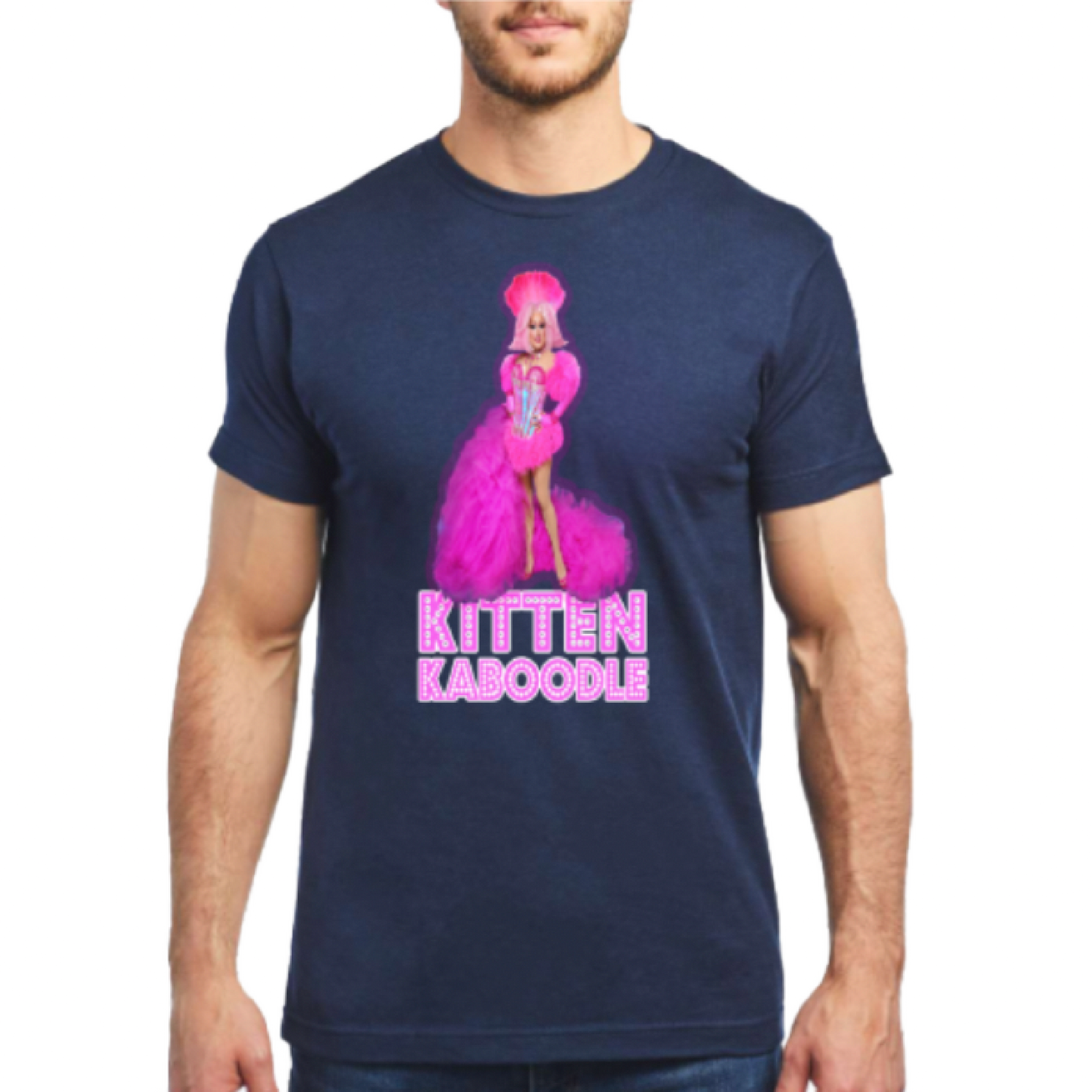Glittering Showgirls Runway T Shirt Unisex - Navy