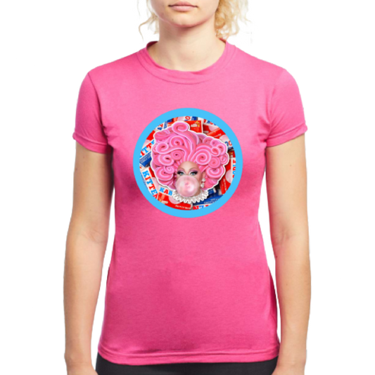 Bubblegum Kitten T Shirt Ladies - Pink