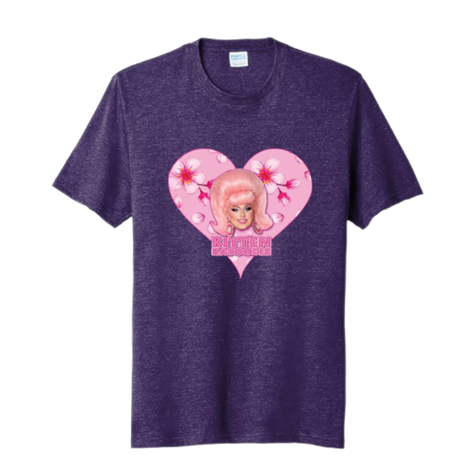 Heart Kitten T Shirt Unisex - Purple